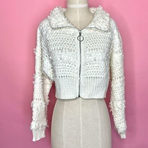 Nasty gal zip up crop sweater